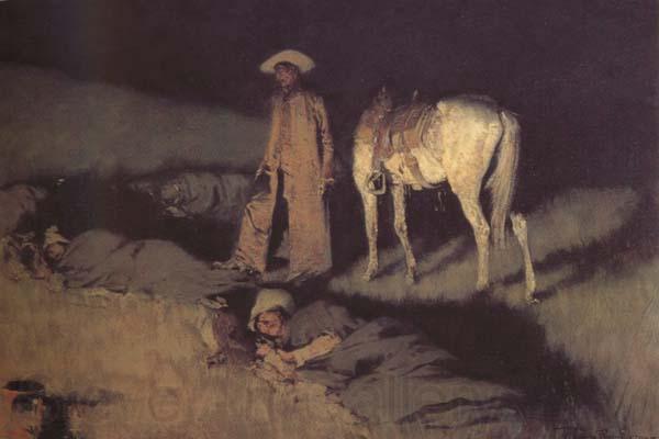 Frederic Remington In from the Night Herd (mk43) Norge oil painting art